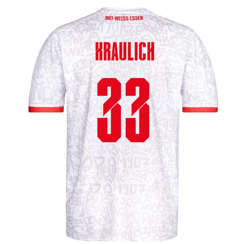 Danxen Män Tobias Kraulich #33 Vit Röd Hemmatröja Matchtröjor 2025/26 Tröjor T-Tröja