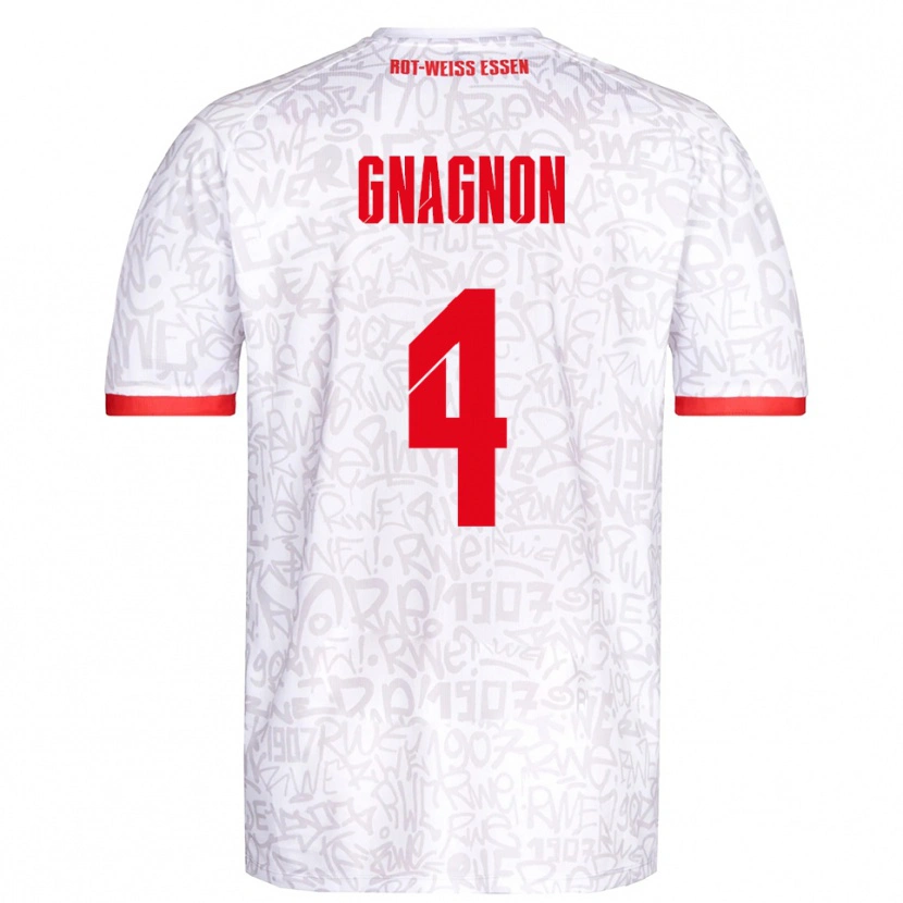 Danxen Män James Gnagnon #4 Vit Röd Hemmatröja Matchtröjor 2025/26 Tröjor T-Tröja