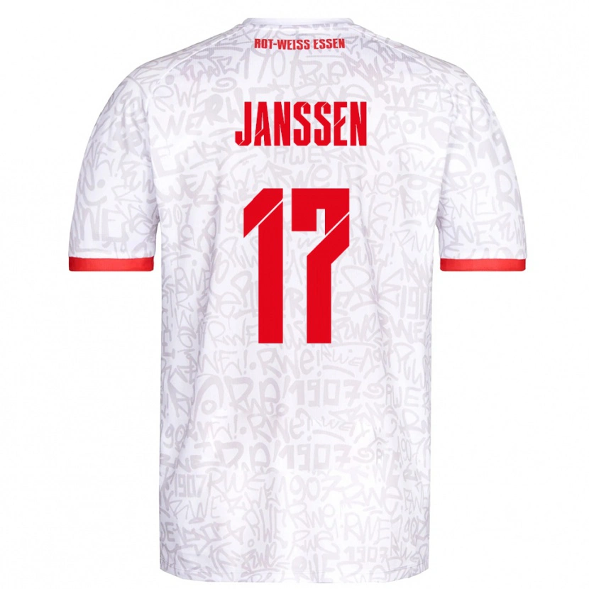 Danxen Män Lenn Janssen #17 Vit Röd Hemmatröja Matchtröjor 2025/26 Tröjor T-Tröja