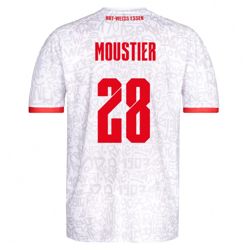 Danxen Män Tom Moustier #28 Vit Röd Hemmatröja Matchtröjor 2025/26 Tröjor T-Tröja