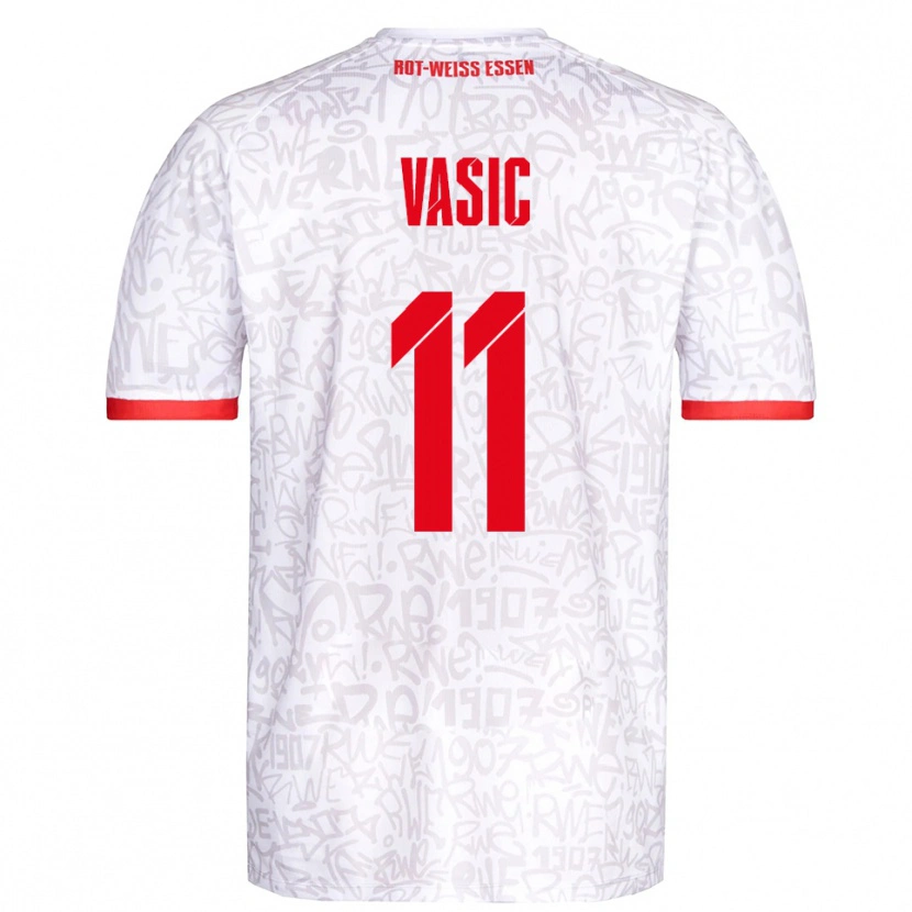 Danxen Män Fadih Vasic #11 Vit Röd Hemmatröja Matchtröjor 2025/26 Tröjor T-Tröja