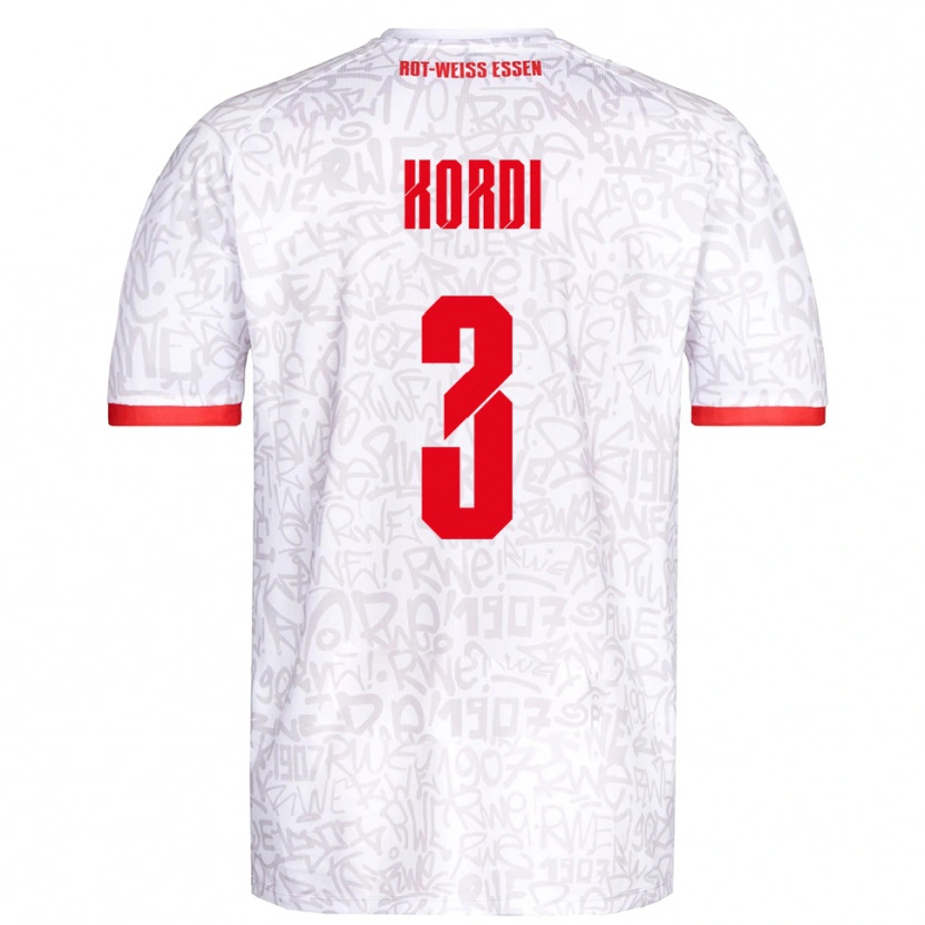Danxen Män Artin Kordi #3 Vit Röd Hemmatröja Matchtröjor 2025/26 Tröjor T-Tröja