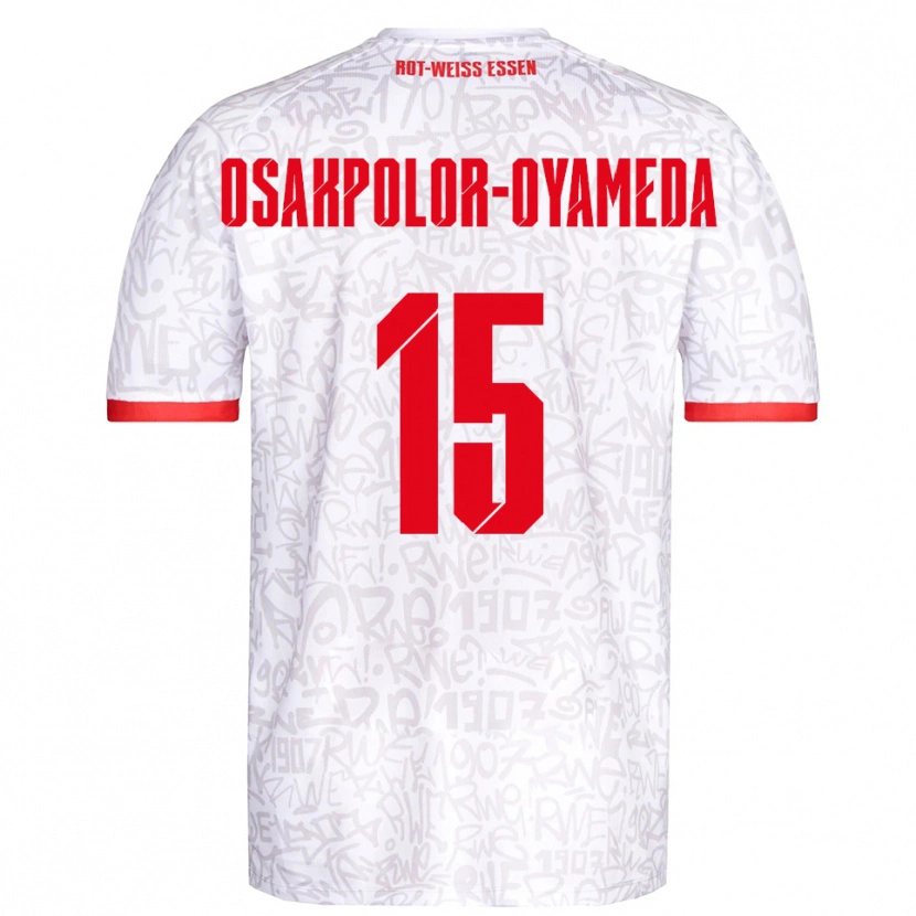 Danxen Män Joel Osakpolor-Oyameda #15 Vit Röd Hemmatröja Matchtröjor 2025/26 Tröjor T-Tröja