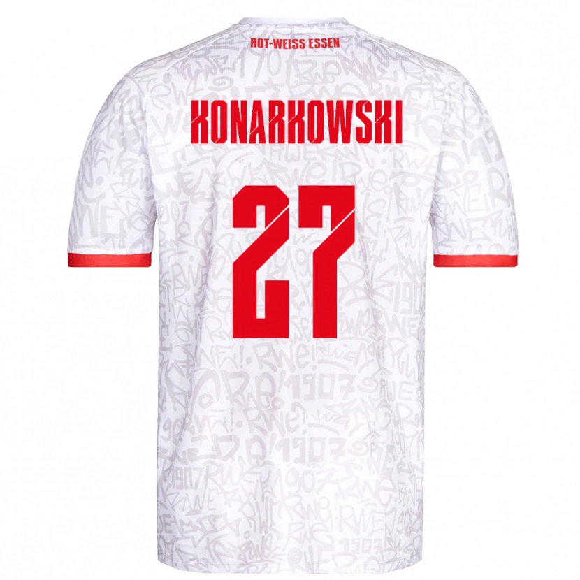 Danxen Män Mirco Konarkowski #27 Vit Röd Hemmatröja Matchtröjor 2025/26 Tröjor T-Tröja