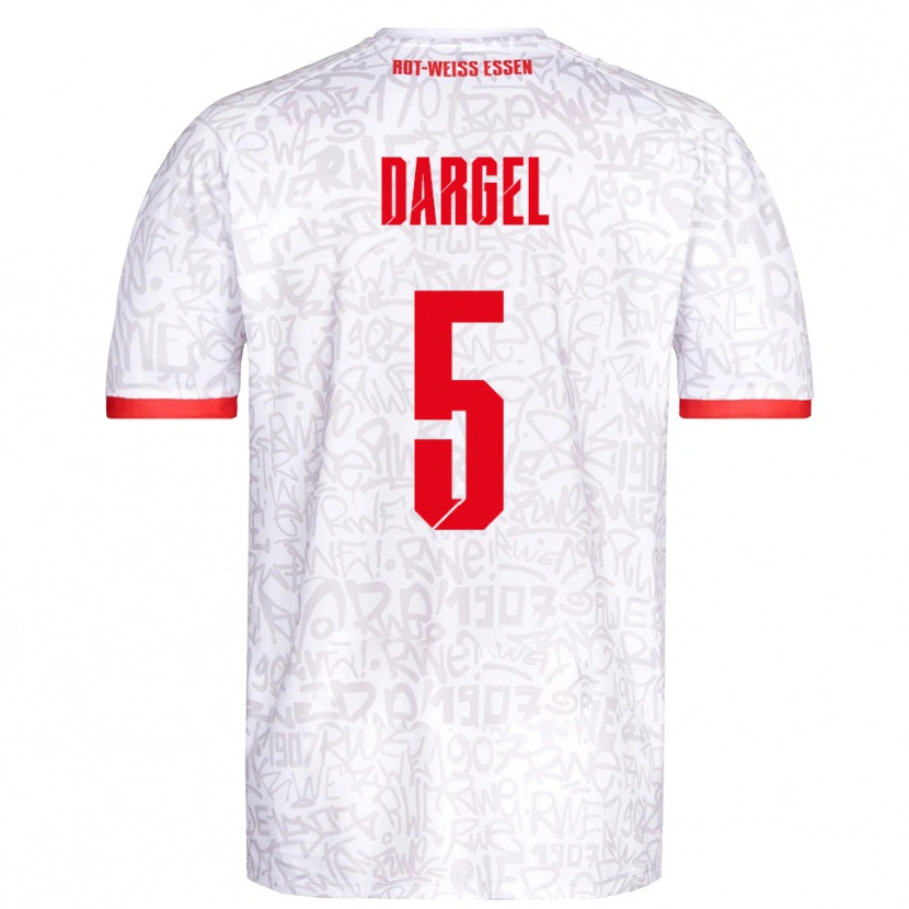 Danxen Män Timo Dargel #5 Vit Röd Hemmatröja Matchtröjor 2025/26 Tröjor T-Tröja