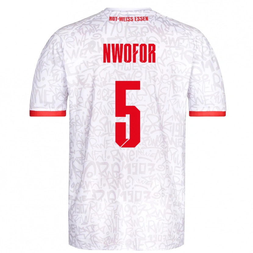 Danxen Män Jamie Nwofor #5 Vit Röd Hemmatröja Matchtröjor 2025/26 Tröjor T-Tröja