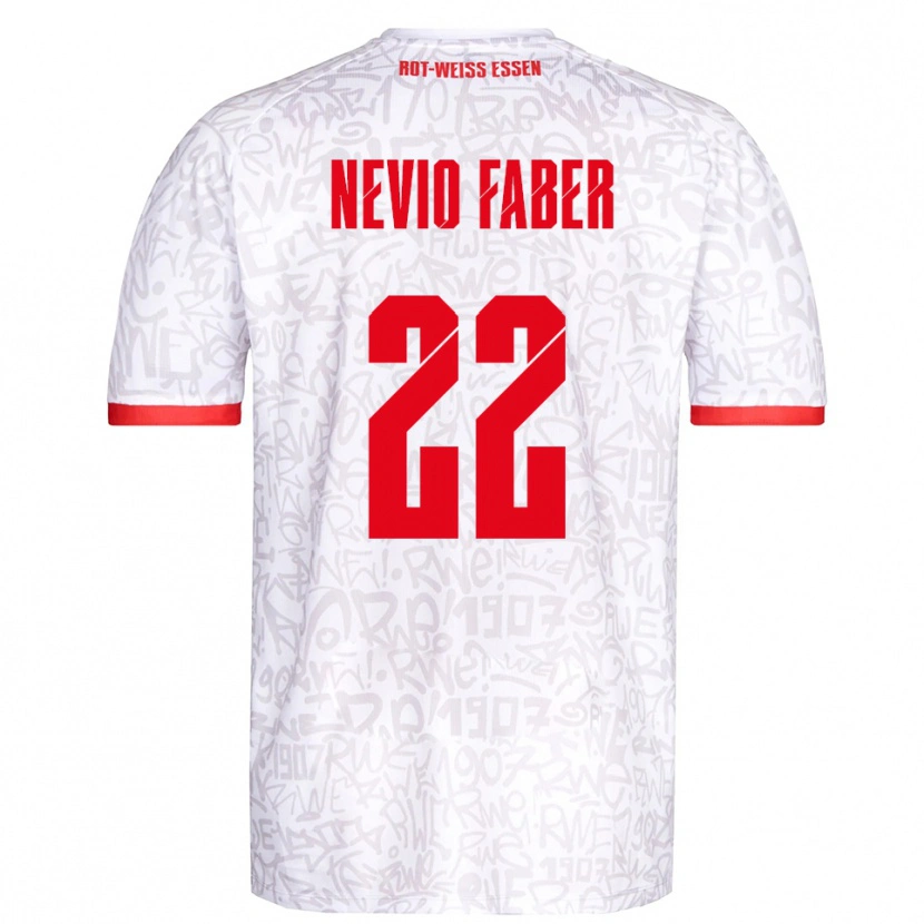 Danxen Män Arne Nevio Faber #22 Vit Röd Hemmatröja Matchtröjor 2025/26 Tröjor T-Tröja