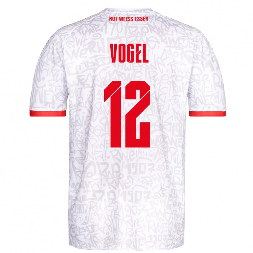 Danxen Män Colin Vogel #12 Vit Röd Hemmatröja Matchtröjor 2025/26 Tröjor T-Tröja