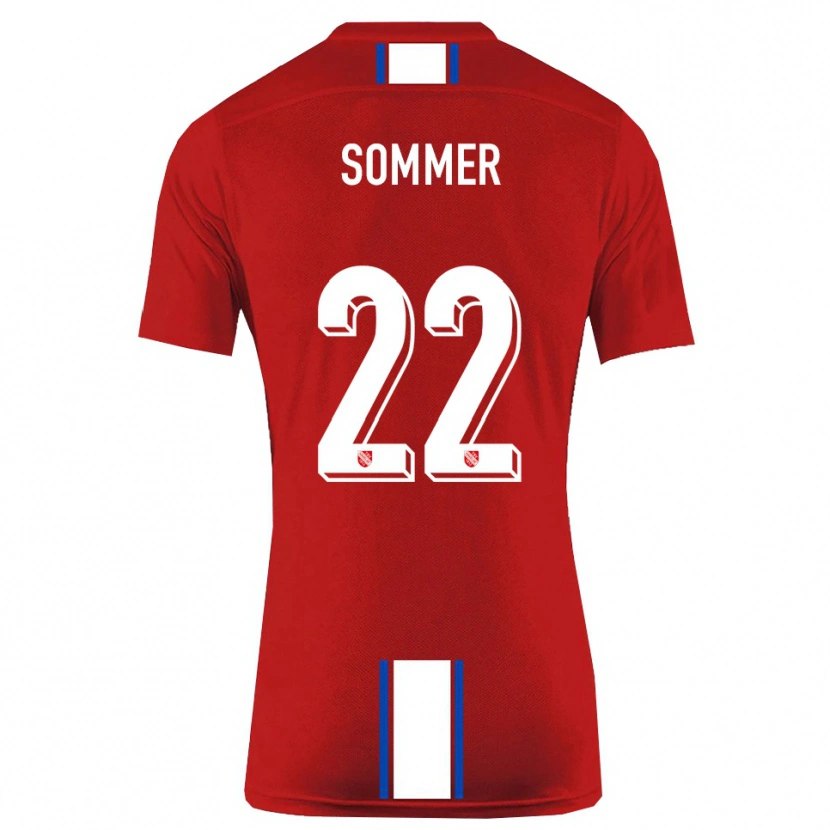 Danxen Män Leon Sommer #22 Röd Vit Hemmatröja Matchtröjor 2025/26 Tröjor T-Tröja