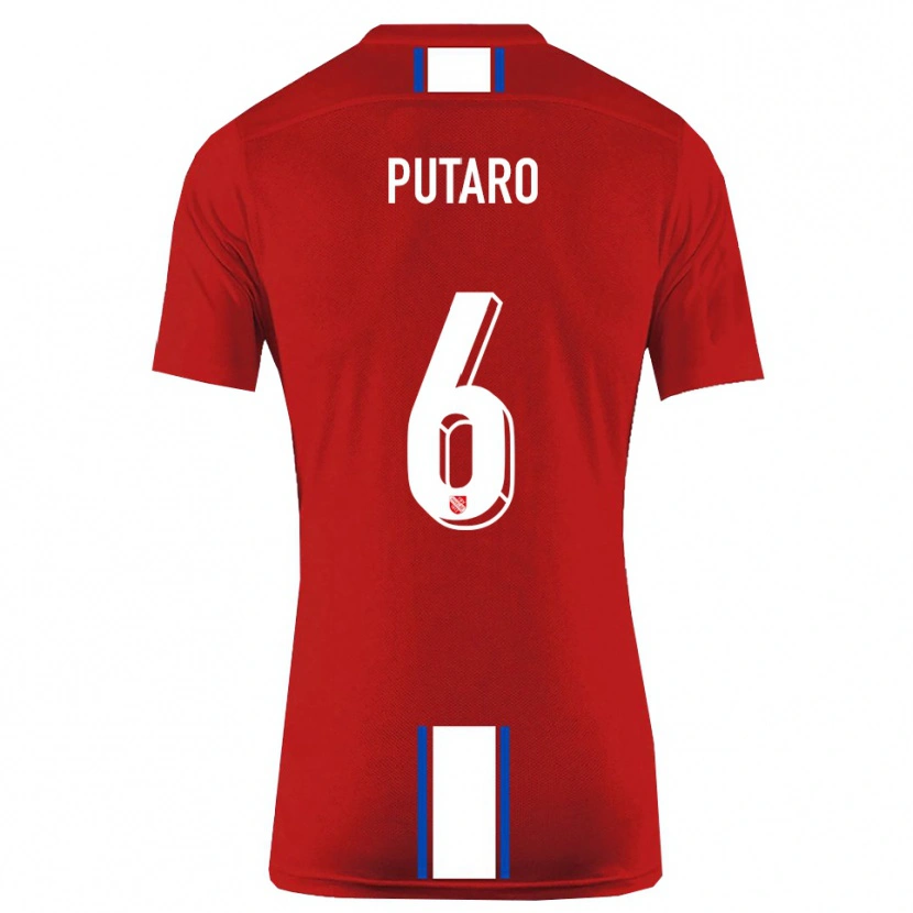 Danxen Män Luca Putaro #6 Röd Vit Hemmatröja Matchtröjor 2025/26 Tröjor T-Tröja