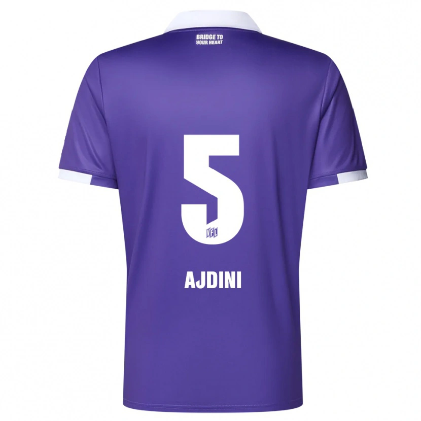Danxen Män Bashkim Ajdini #5 Lila Vit Hemmatröja Matchtröjor 2025/26 Tröjor T-Tröja