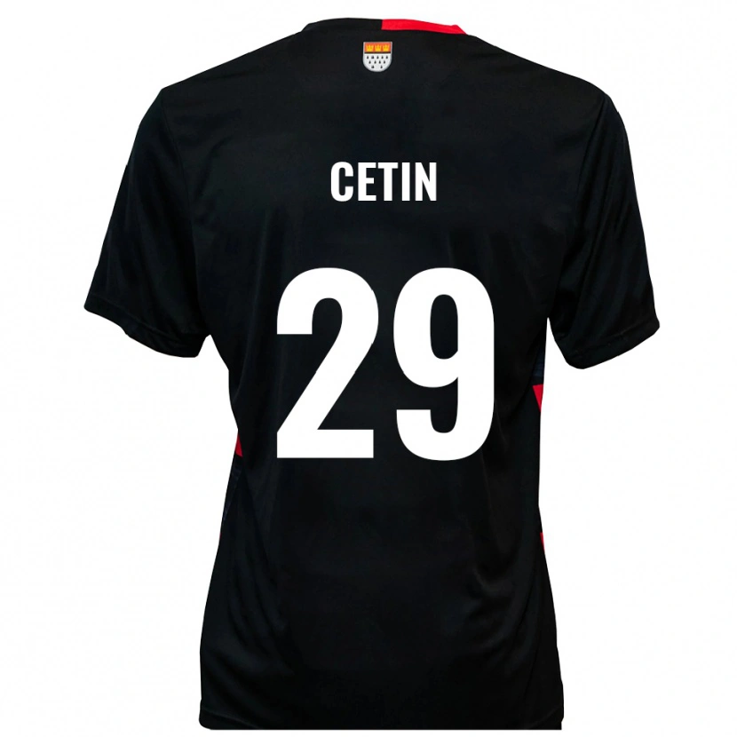 Danxen Män Erkan Cetin #29 Svart Röd Hemmatröja Matchtröjor 2025/26 Tröjor T-Tröja