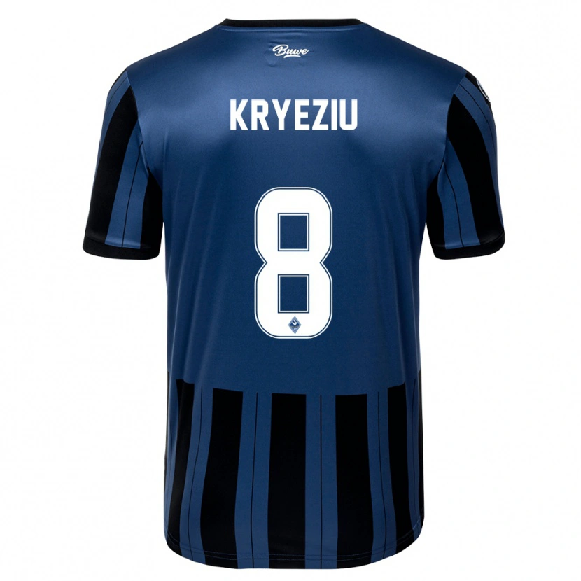 Danxen Män Denis Kryeziu #8 Blå Grå Svart Hemmatröja Matchtröjor 2025/26 Tröjor T-Tröja