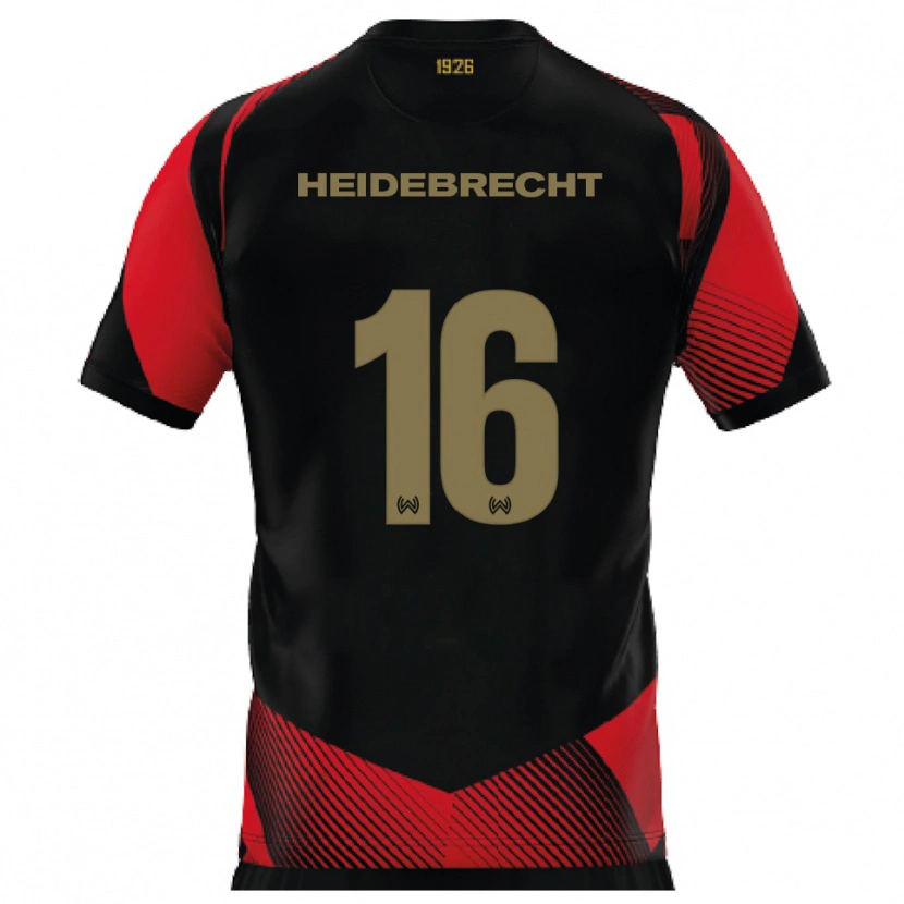 Danxen Män Elias Heidebrecht #16 Svart Röd Hemmatröja Matchtröjor 2025/26 Tröjor T-Tröja