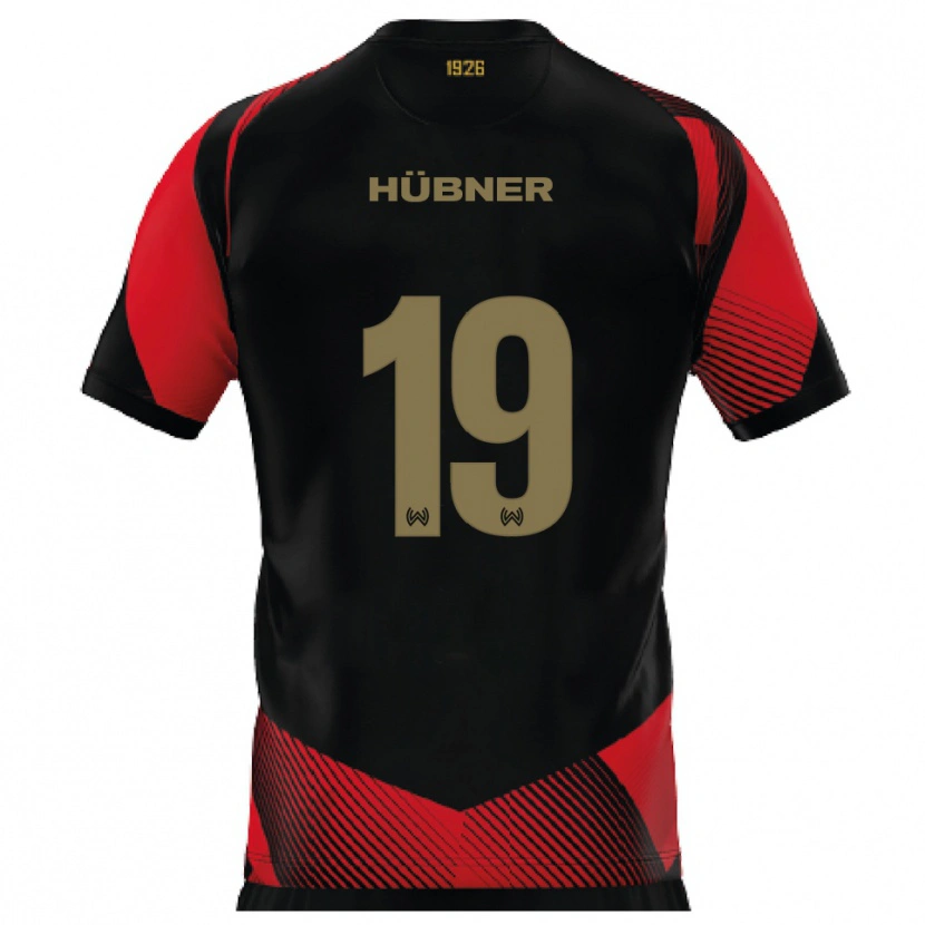 Danxen Män Florian Hübner #19 Svart Röd Hemmatröja Matchtröjor 2025/26 Tröjor T-Tröja