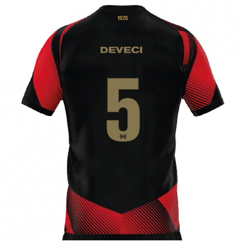Danxen Män Hüseyin Deveci #5 Svart Röd Hemmatröja Matchtröjor 2025/26 Tröjor T-Tröja
