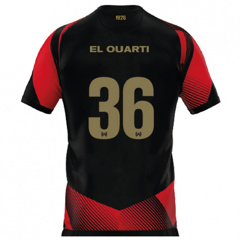 Danxen Män Nassim El Ouarti #36 Svart Röd Hemmatröja Matchtröjor 2025/26 Tröjor T-Tröja