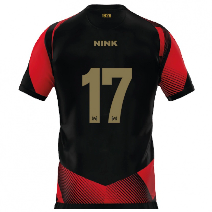 Danxen Män Ben Nink #17 Svart Röd Hemmatröja Matchtröjor 2025/26 Tröjor T-Tröja