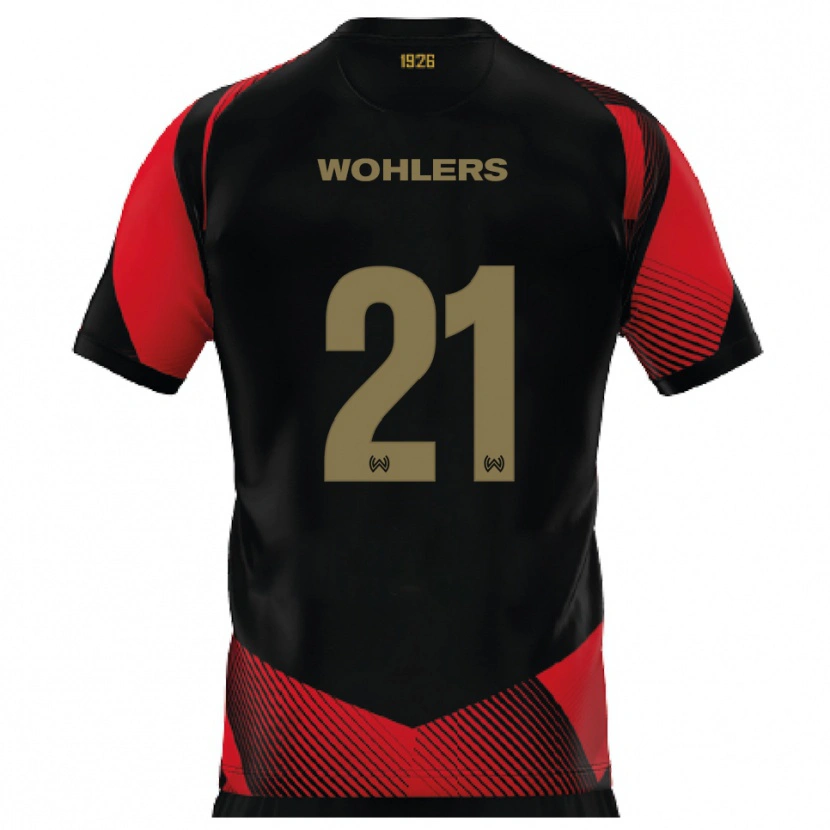 Danxen Män Ole Wohlers #21 Svart Röd Hemmatröja Matchtröjor 2025/26 Tröjor T-Tröja