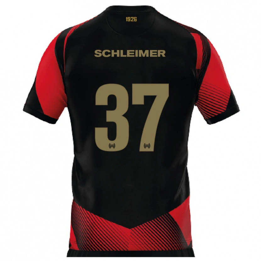 Danxen Män Lukas Schleimer #37 Svart Röd Hemmatröja Matchtröjor 2025/26 Tröjor T-Tröja