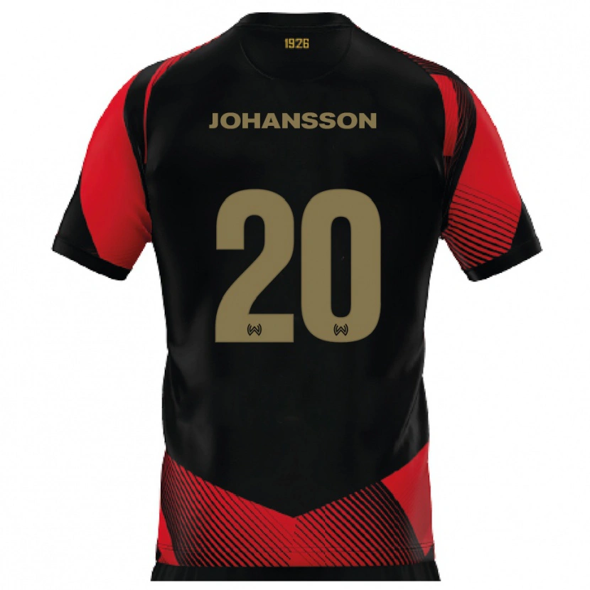 Danxen Män Ryan Johansson #20 Svart Röd Hemmatröja Matchtröjor 2025/26 Tröjor T-Tröja