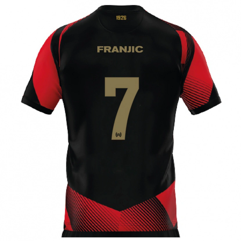 Danxen Män Ivan Franjic #7 Svart Röd Hemmatröja Matchtröjor 2025/26 Tröjor T-Tröja