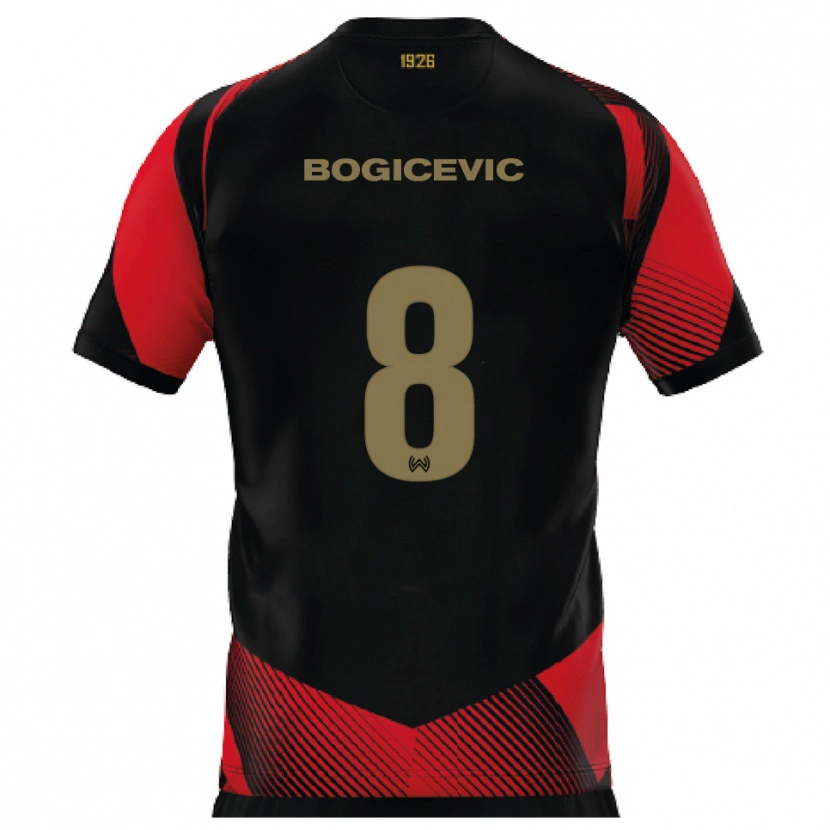 Danxen Män Donny Bogicevic #8 Svart Röd Hemmatröja Matchtröjor 2025/26 Tröjor T-Tröja