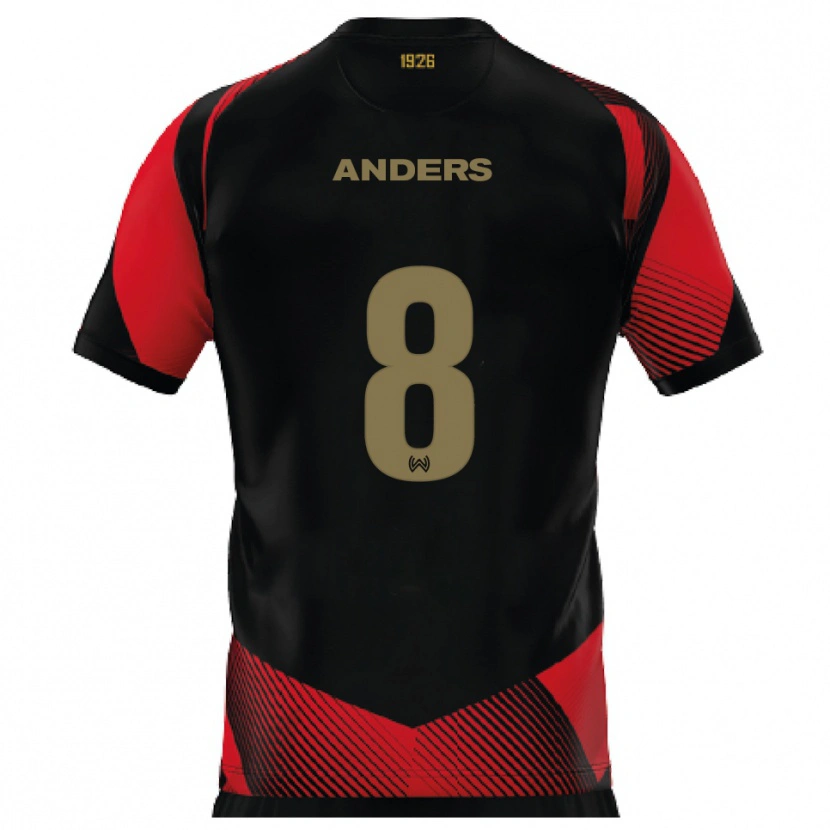 Danxen Män Len Anders #8 Svart Röd Hemmatröja Matchtröjor 2025/26 Tröjor T-Tröja