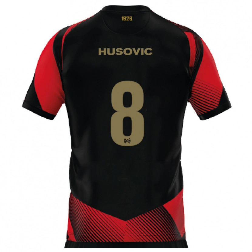 Danxen Män Amin Husovic #8 Svart Röd Hemmatröja Matchtröjor 2025/26 Tröjor T-Tröja