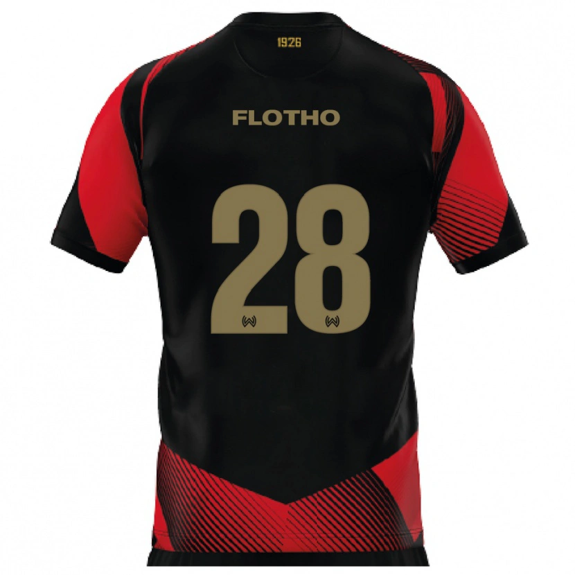 Danxen Män Moritz Flotho #28 Svart Röd Hemmatröja Matchtröjor 2025/26 Tröjor T-Tröja