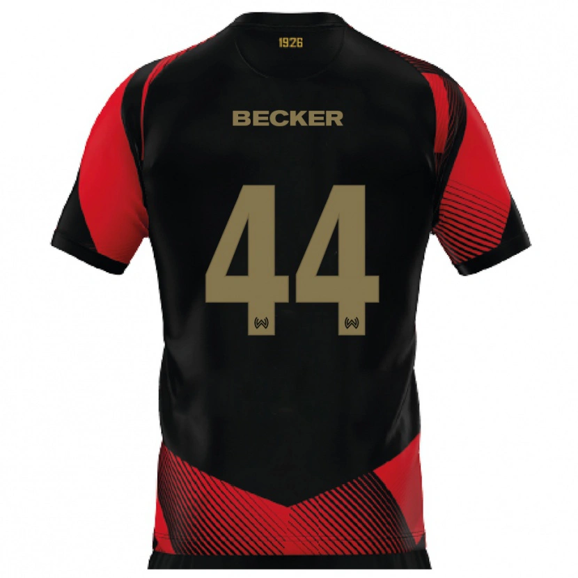 Danxen Män Jan Becker #44 Svart Röd Hemmatröja Matchtröjor 2025/26 Tröjor T-Tröja