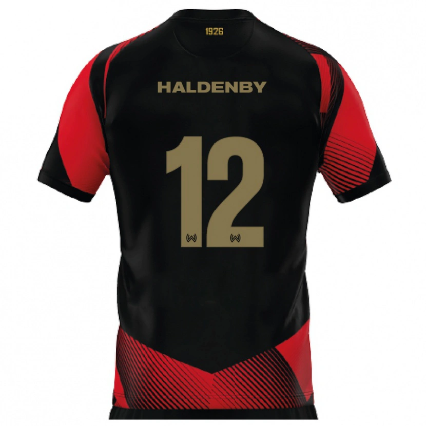Danxen Män Ben Haldenby #12 Svart Röd Hemmatröja Matchtröjor 2025/26 Tröjor T-Tröja