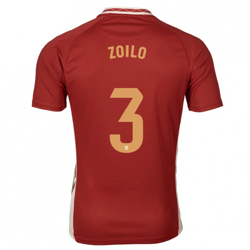 Danxen Män Ander Zoilo #3 Vinröd Guld Bortatröja Matchtröjor 2025/26 Tröjor T-Tröja