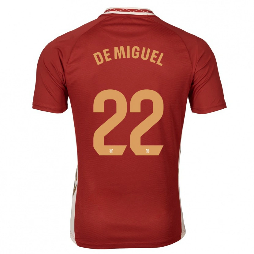 Danxen Män Jesús De Miguel #22 Vinröd Guld Bortatröja Matchtröjor 2025/26 Tröjor T-Tröja