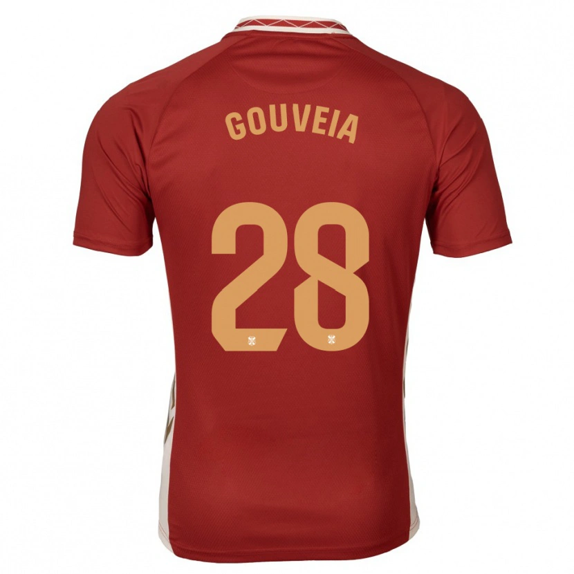Danxen Män Diego Gouveia #28 Vinröd Guld Bortatröja Matchtröjor 2025/26 Tröjor T-Tröja