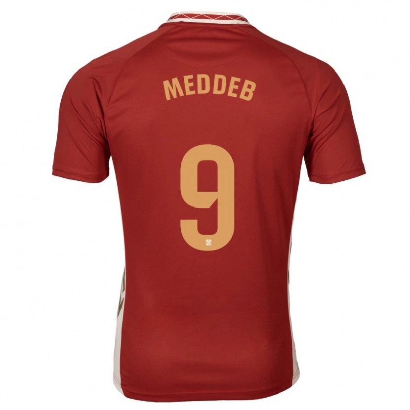Danxen Män Walid Meddeb #9 Vinröd Guld Bortatröja Matchtröjor 2025/26 Tröjor T-Tröja