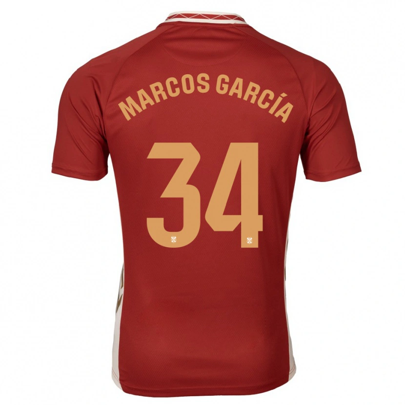 Danxen Män Marcos García #34 Vinröd Guld Bortatröja Matchtröjor 2025/26 Tröjor T-Tröja