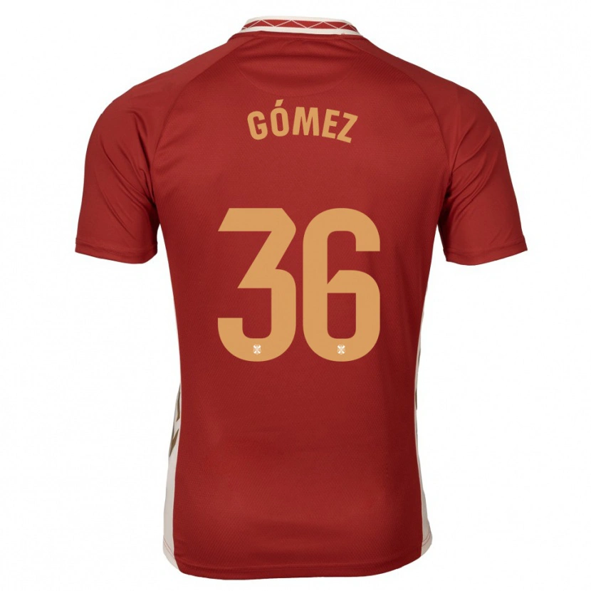 Danxen Män Yerover Gómez #36 Vinröd Guld Bortatröja Matchtröjor 2025/26 Tröjor T-Tröja