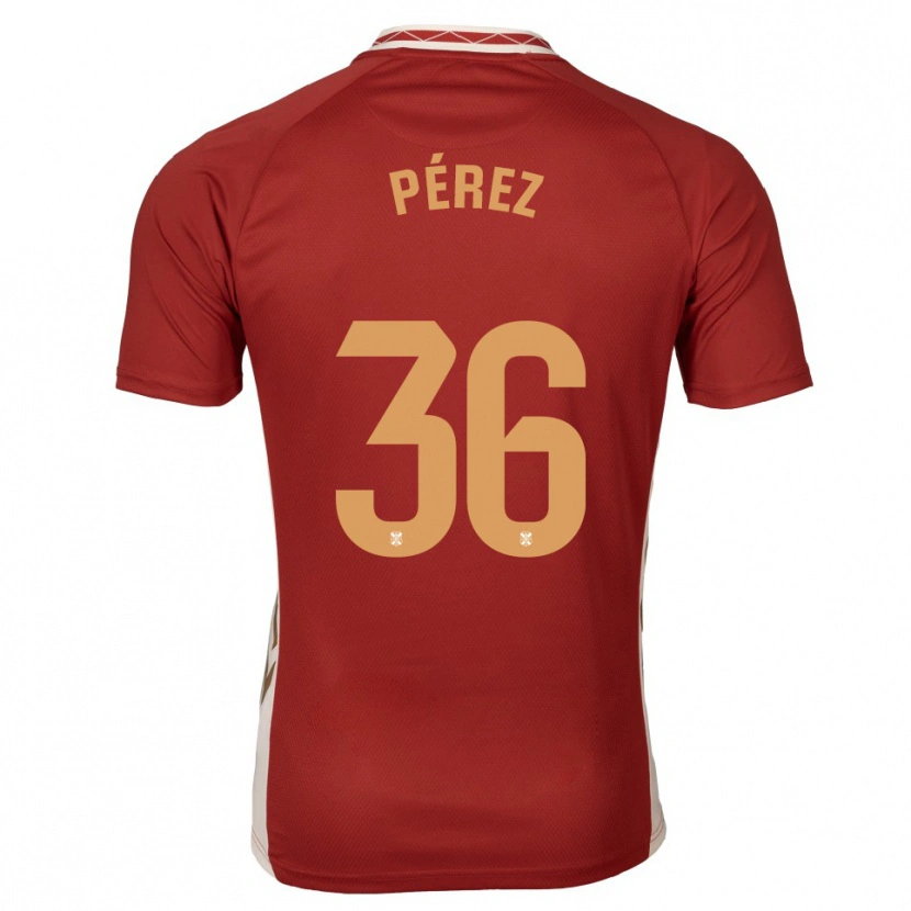 Danxen Män Dani Pérez #36 Vinröd Guld Bortatröja Matchtröjor 2025/26 Tröjor T-Tröja