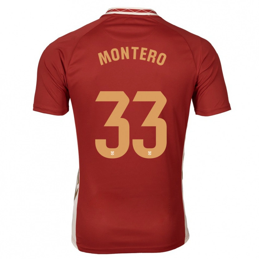 Danxen Män Manuel Montero #33 Vinröd Guld Bortatröja Matchtröjor 2025/26 Tröjor T-Tröja
