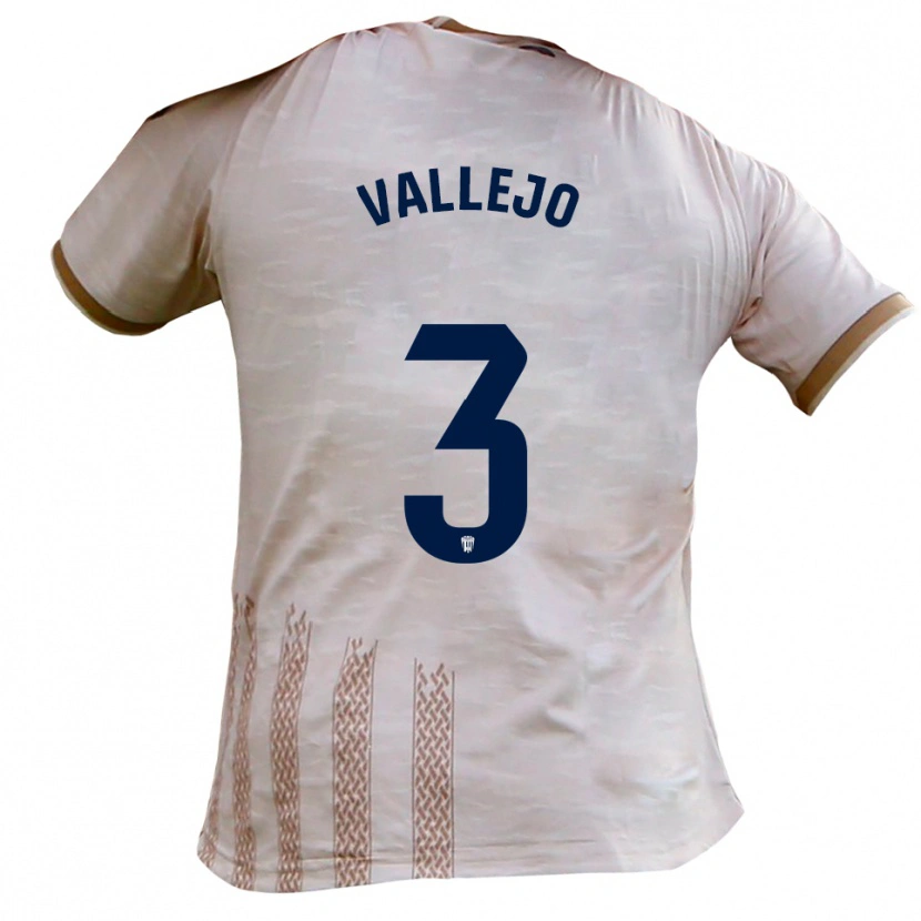 Danxen Män Jaime Vallejo #3 Benvit Brun Bortatröja Matchtröjor 2025/26 Tröjor T-Tröja