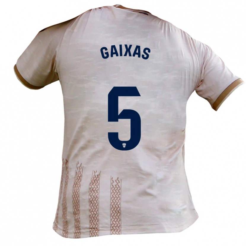 Danxen Män Arnau Gaixas #5 Benvit Brun Bortatröja Matchtröjor 2025/26 Tröjor T-Tröja