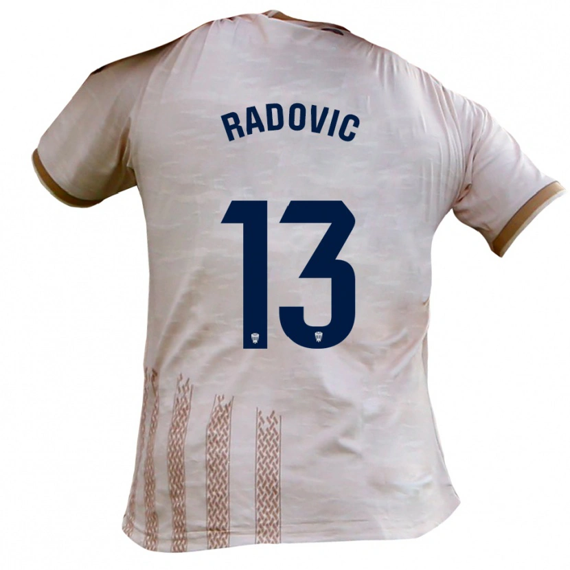 Danxen Män Danilo Radovic #13 Benvit Brun Bortatröja Matchtröjor 2025/26 Tröjor T-Tröja