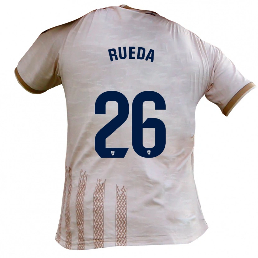 Danxen Män Carlos Rueda #26 Benvit Brun Bortatröja Matchtröjor 2025/26 Tröjor T-Tröja