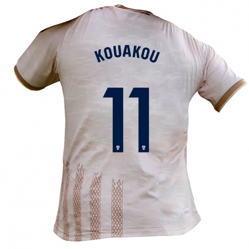 Danxen Män Koffi Kouakou #11 Benvit Brun Bortatröja Matchtröjor 2025/26 Tröjor T-Tröja