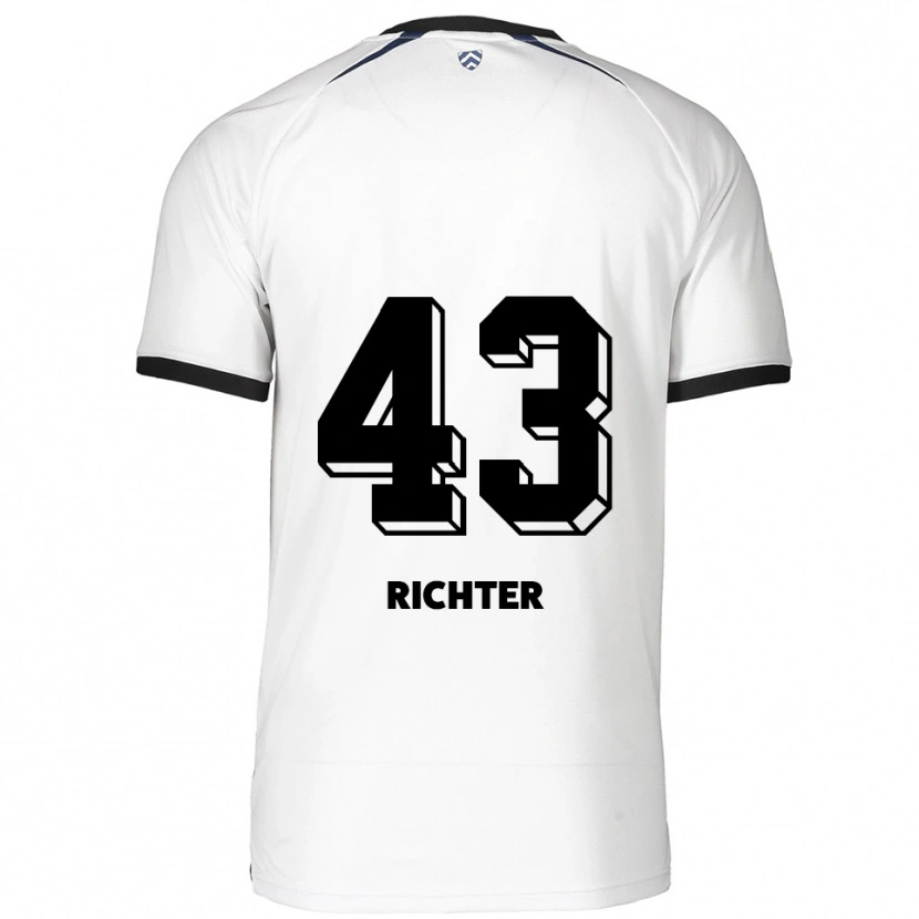 Danxen Män Daniel Richter #43 Vit Svart Bortatröja Matchtröjor 2025/26 Tröjor T-Tröja
