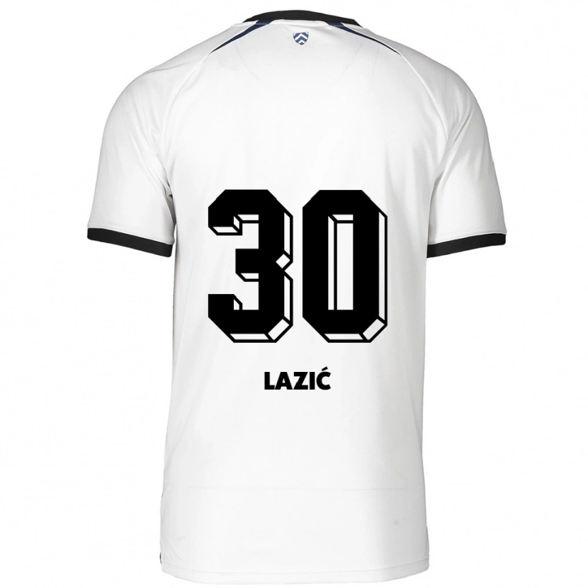 Danxen Män Kristina Lazić #30 Vit Svart Bortatröja Matchtröjor 2025/26 Tröjor T-Tröja
