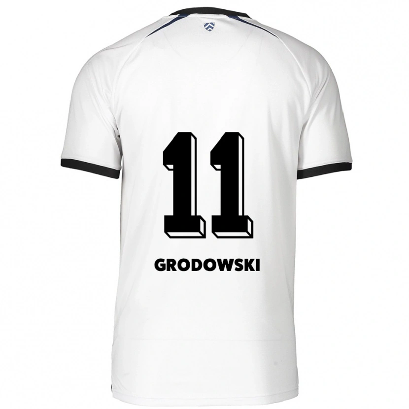 Danxen Män Joel Grodowski #11 Vit Svart Bortatröja Matchtröjor 2025/26 Tröjor T-Tröja