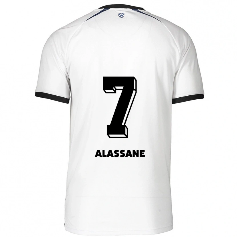 Danxen Män Latif-Bilal Alassane #7 Vit Svart Bortatröja Matchtröjor 2025/26 Tröjor T-Tröja