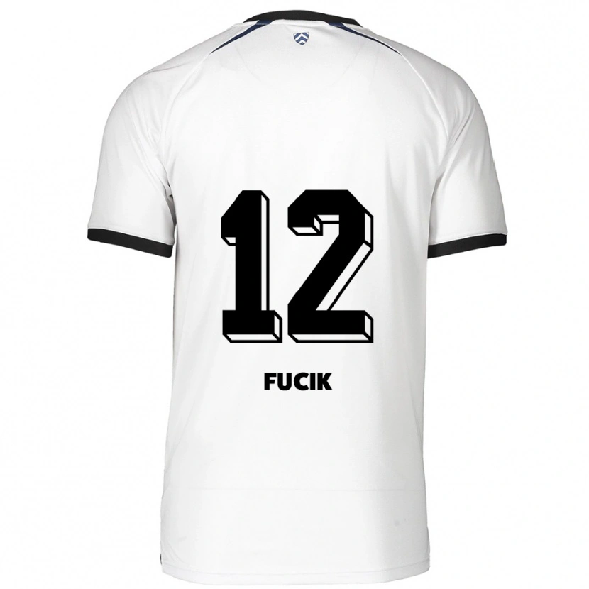 Danxen Män Miles Fucik #12 Vit Svart Bortatröja Matchtröjor 2025/26 Tröjor T-Tröja